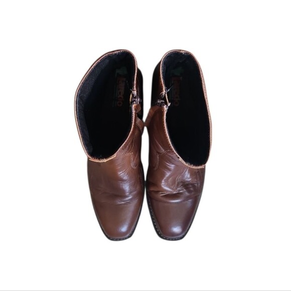 Laredo Leather Boots Sz 11 Classic Brown Western Boots Zip Closure Cowboy Rodeo - Picture 7 of 16